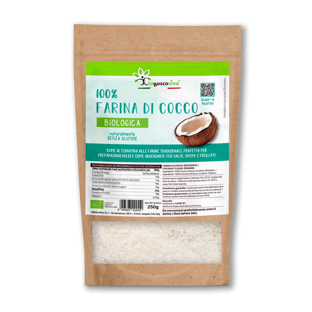 Farina di Cocco senza glutine BIO - 250g Ideale per Dieta Chetogenica