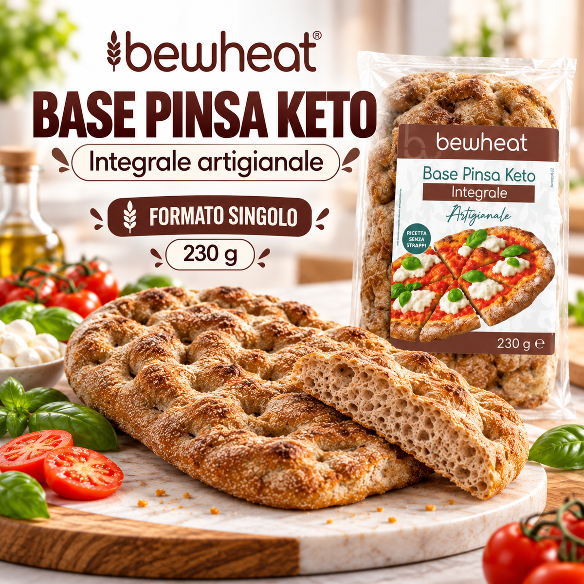 BASE PINSA KETO INTEGRALE (230g) - BEWheat