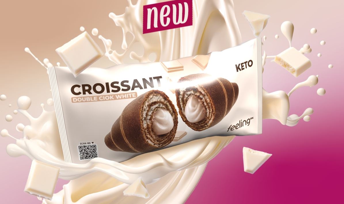CROISSANT DOUBLE CIOK WHITE - 50g - CROISSANT KETO RIPIENO