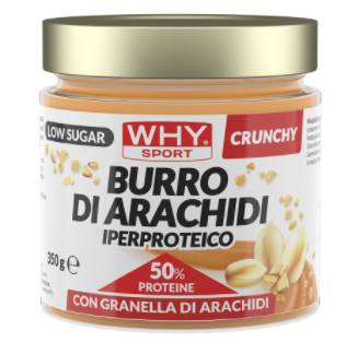 BURRO DI ARACHIDI IPERPROTEICO CRUNCHY 50% PROTEINE (350g)