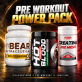 Pack pre workout Foodamia con Hot Blood Infinity 350 g, creatina WHY Sport 500 g e ciclodestrine BEAR 500 g in omaggio
