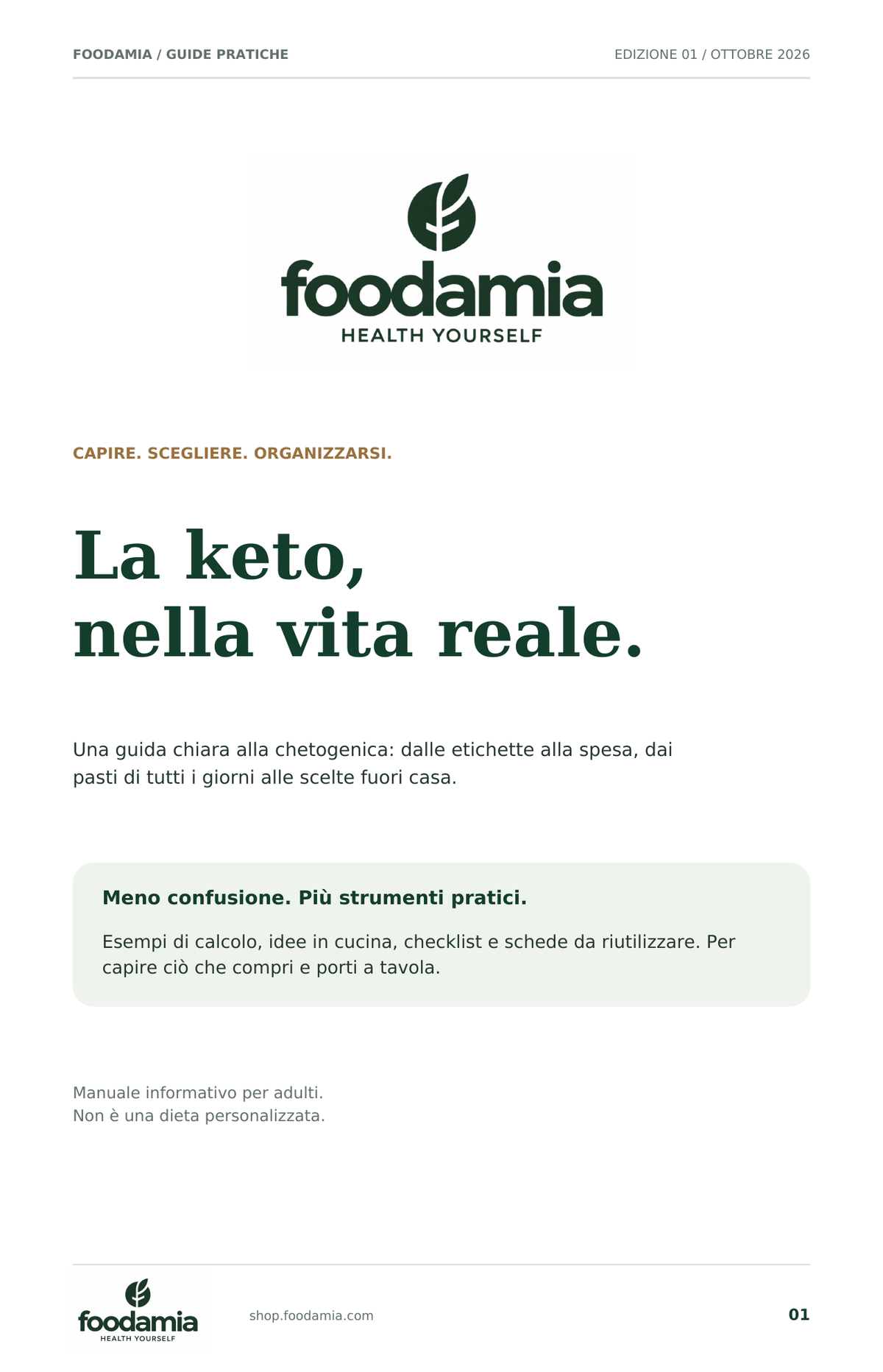 Copertina Guida pratica alla keto Foodamia