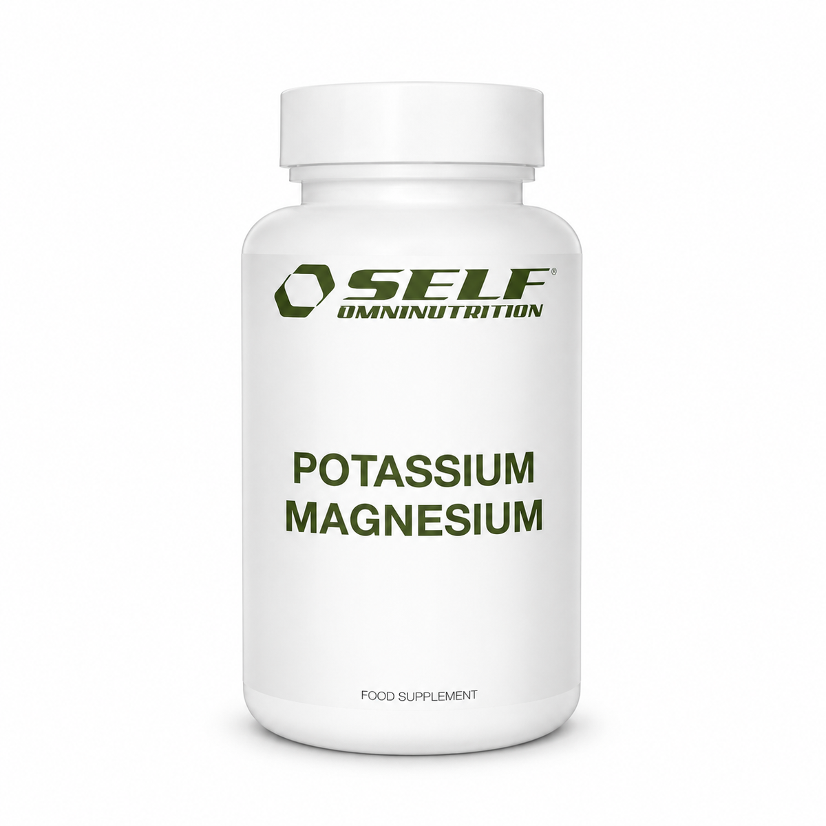 Potassium & Magnesium 120cps Integratore – Self Omninutrition, confezione su sfondo bianco