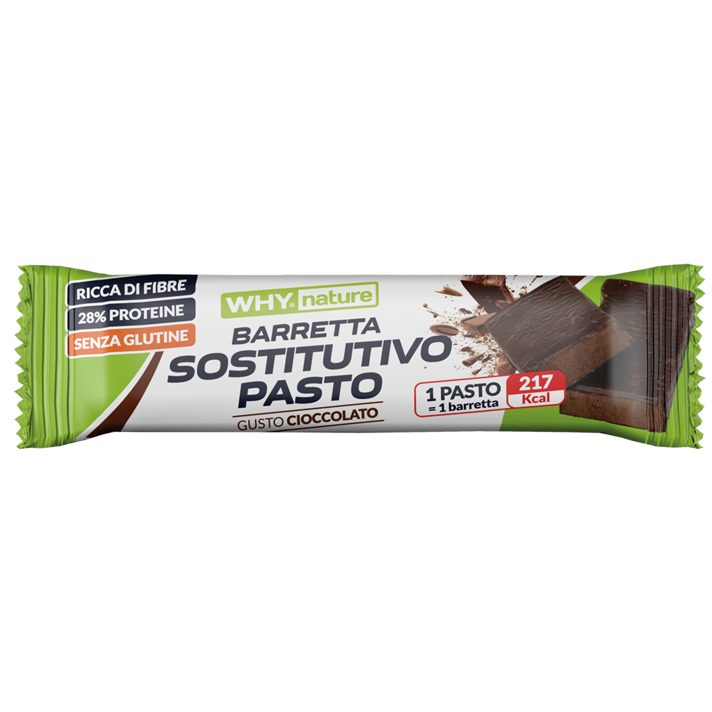 Why Nature Barretta Sostitutivo Pasto – BOX 24 × 60 g – Cioccolato ricoperta fondente – BOX 24 × 60 g – confezione originale