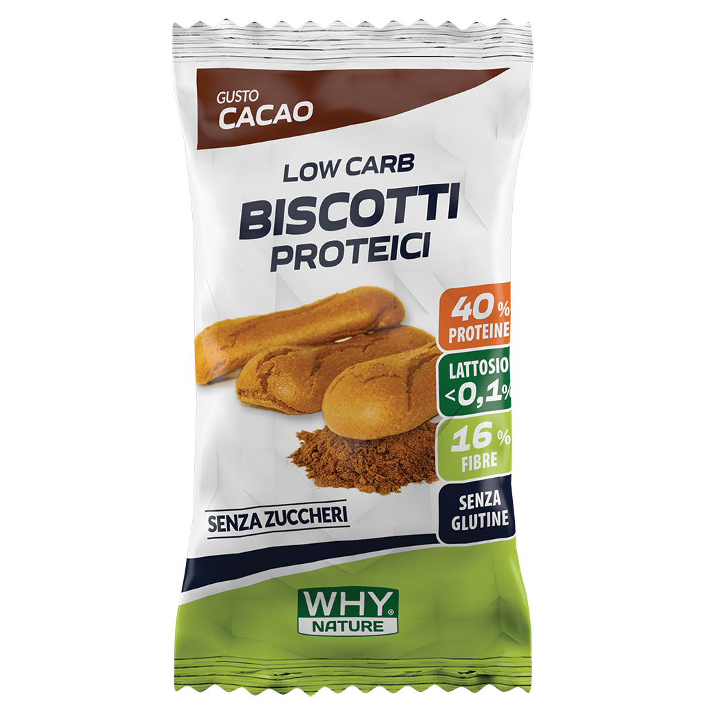 Why Nature Biscotti Proteici 30 g – Cacao – confezione originale