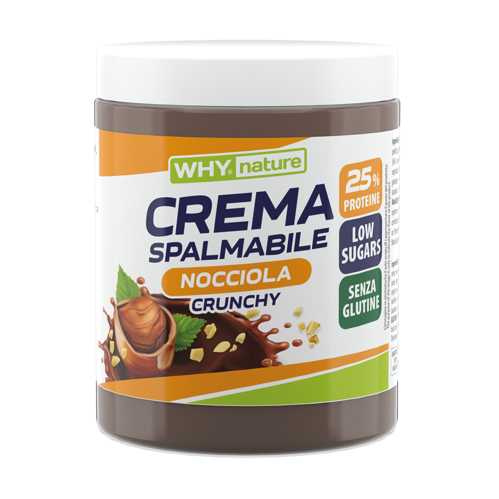 Why Nature Crema Spalmabile Proteica 300 g – Nocciola Crunchy – confezione originale
