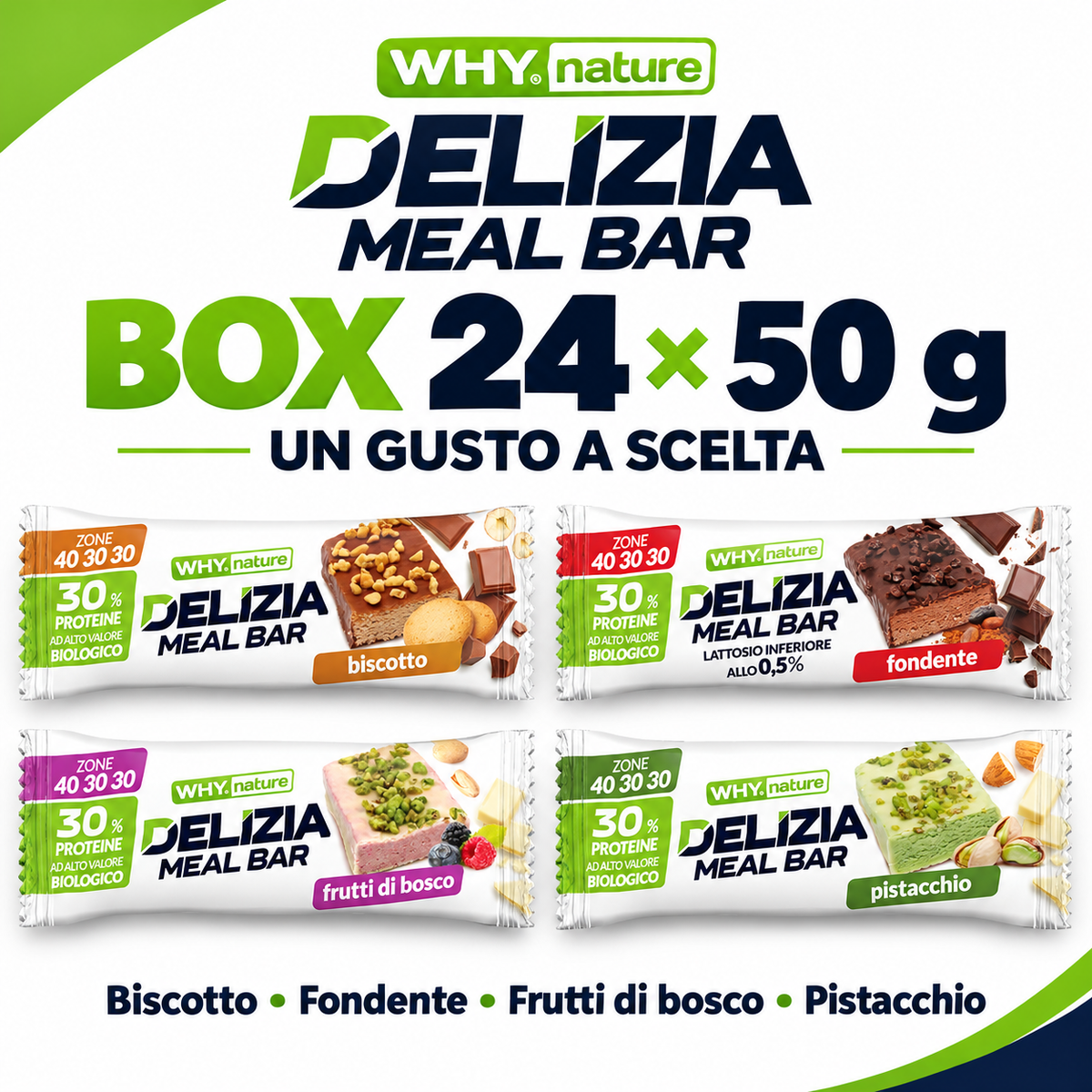 Why Nature Delizia Meal Bar – BOX 24 × 50 g – box intero monogusto