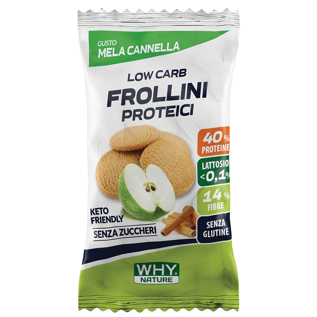 Why Nature Frollini Proteici 30 g – Mela Cannella – confezione originale