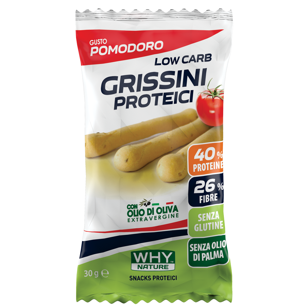 Why Nature Grissini Proteici 30 g – Pomodoro – confezione originale