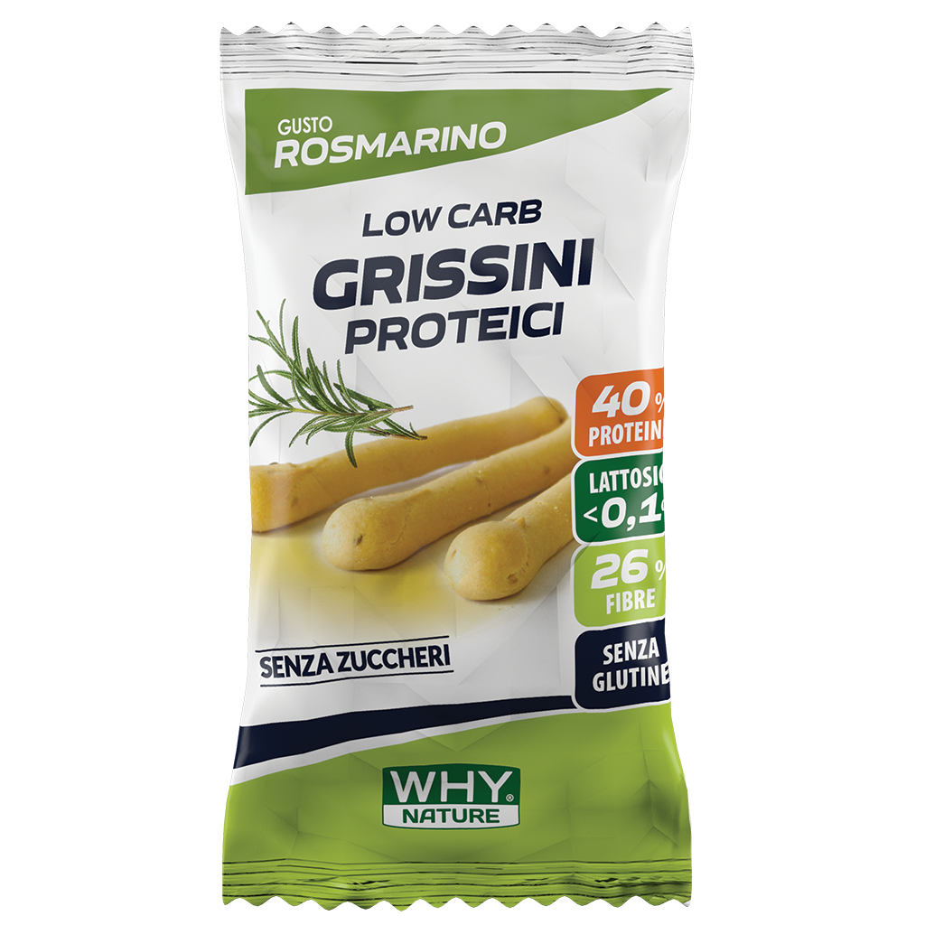 Why Nature Grissini Proteici 30 g – Rosmarino – confezione originale