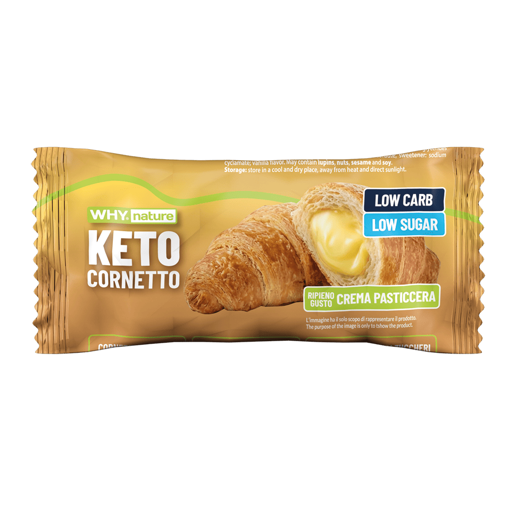 Why Nature Keto Cornetto Proteico 50 g – Crema pasticcera – confezione originale