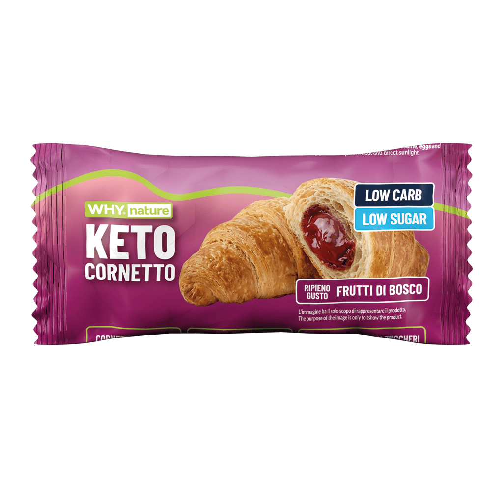 Why Nature Keto Cornetto Proteico 50 g – Frutti di bosco – confezione originale