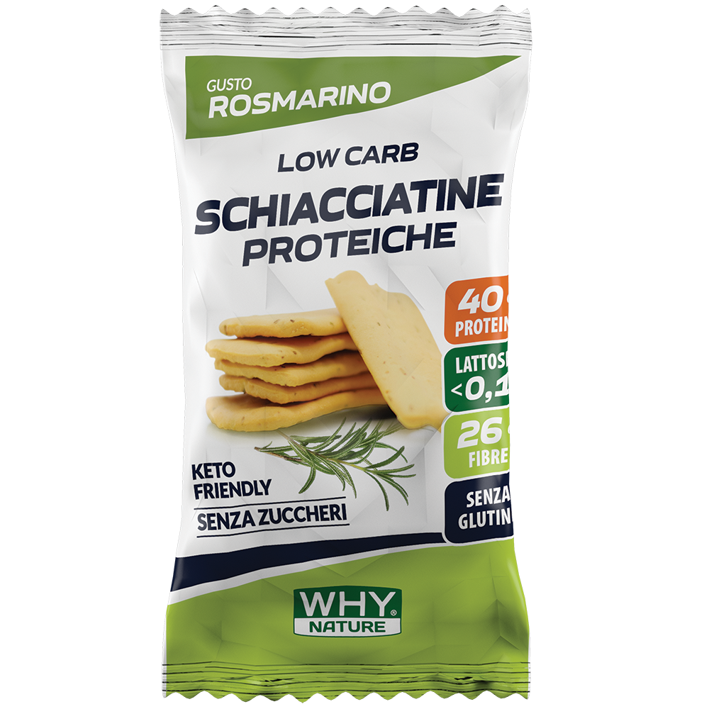 Why Nature Schiacciatine Proteiche 30 g – Rosmarino – confezione originale